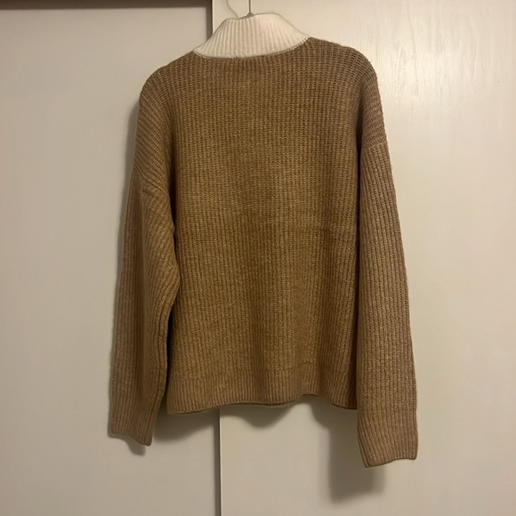 NWT | Nordstrom | L | Half zip colorbock sweater | latte heather - Picture 9 of 10